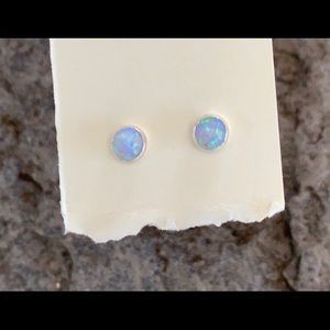 Faux Opal post earrings